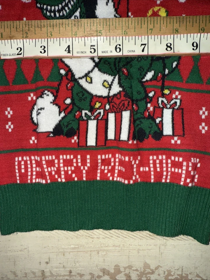 TOY STORY Feliz Rex-Mas Navidad Dinosaurio SUÉTER Camisa Niño Pequeño Talla 12M Meses Foto 3 de 4