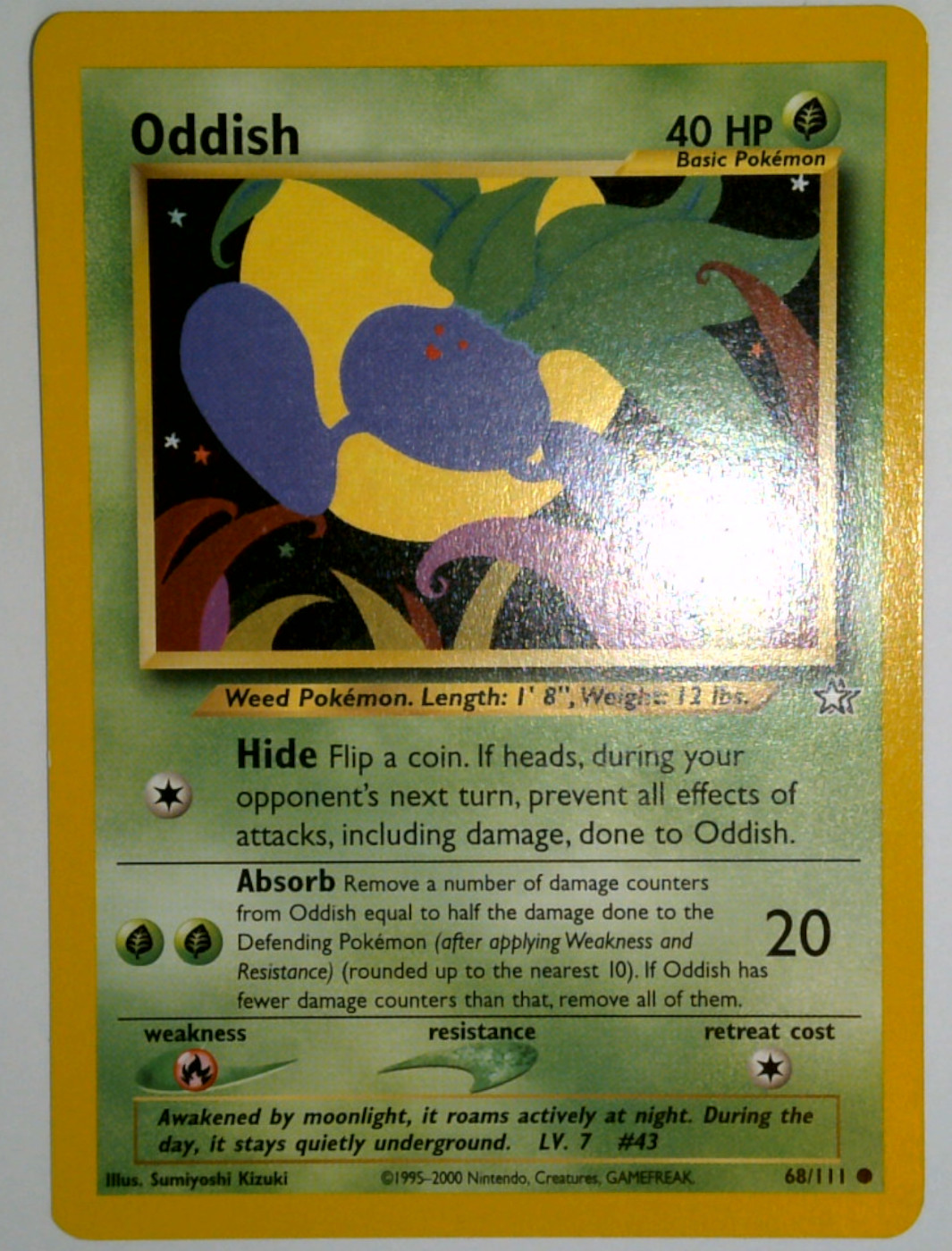 Oddish 68/111 & Gloom 36/111 Neo Genesis Pokemon TCG NM