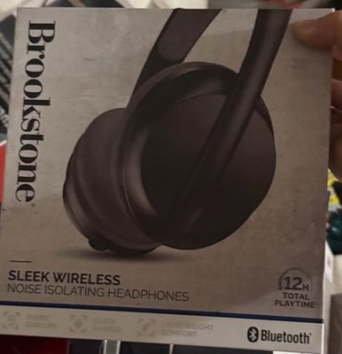 Brookstone Sleek Wireless Noise Isolating Bluetooth Headphones
