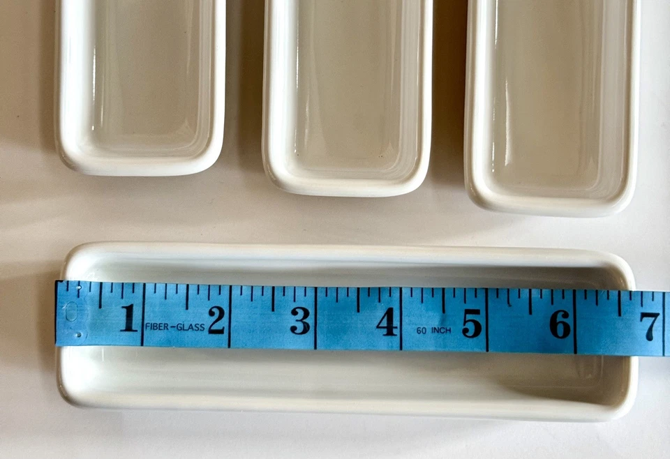 PAMPERED CHEF White Rectangular Trays – Set of 4 Simple Additions 6.75” x 2” EUC - Image 4 of 4