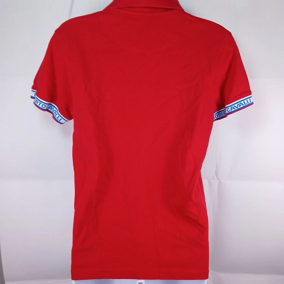 Camisa polo de manga corta Robert Cavalli para mujer talla S roja diseño academia italiana Foto 2 de 4