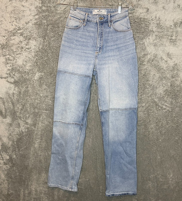 Hollister Women 90s Loose Curvy Ultra High Rise Dad Light Wash Denim Jean 3