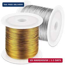 2 Rolls of 7-Strand Stainless Steel Beading Wire for Jewelry Making Silver and