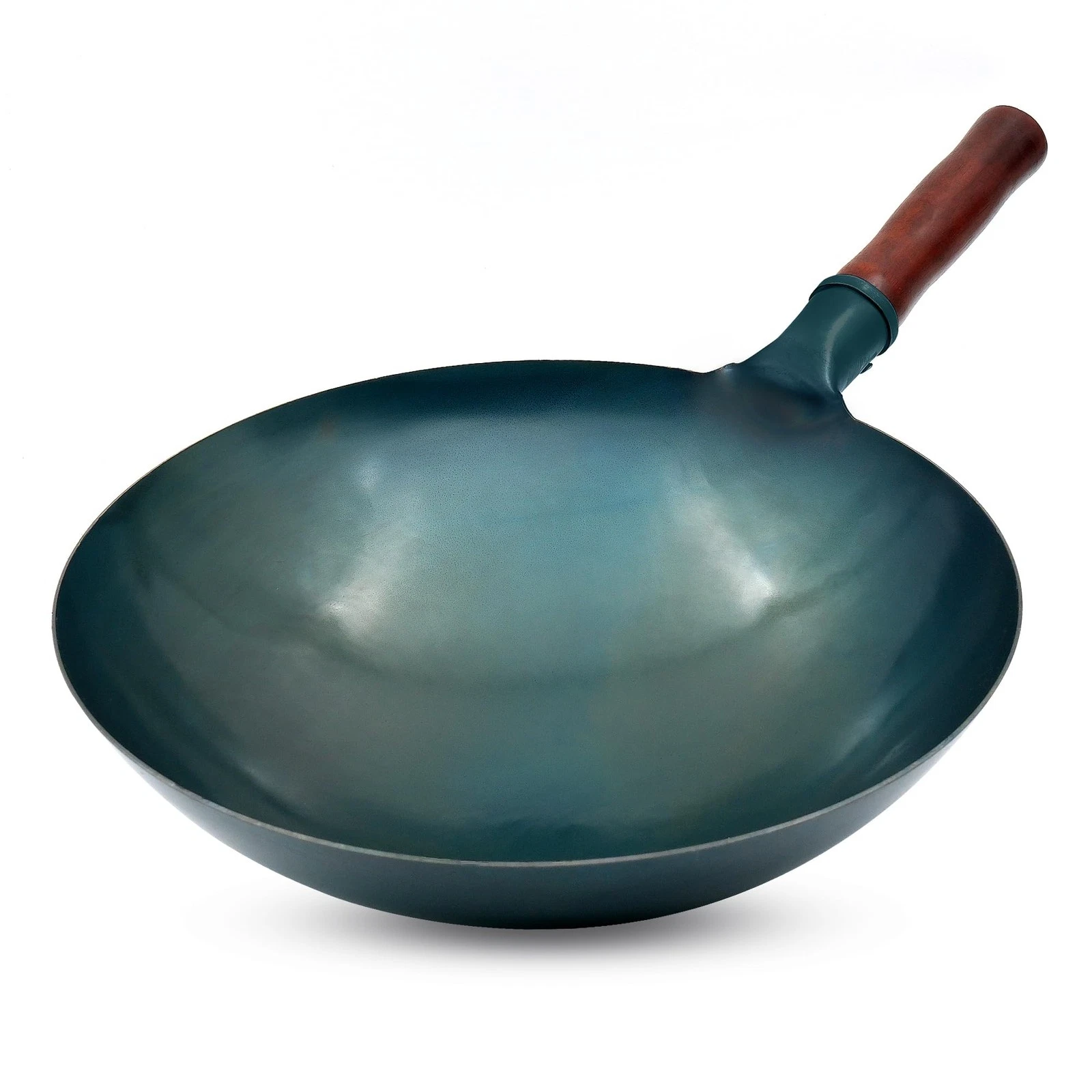 welsteepse Carbon Steel Wok Traditional Hand 14 inches blue, Roasted Blue