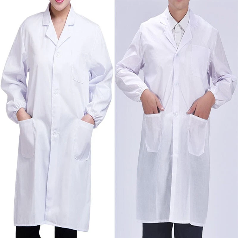 Unisex White Medical Lab Coat – Doctor Nurse Hospital Uniform Long Sleeve S-3XL - Image 2 of 4