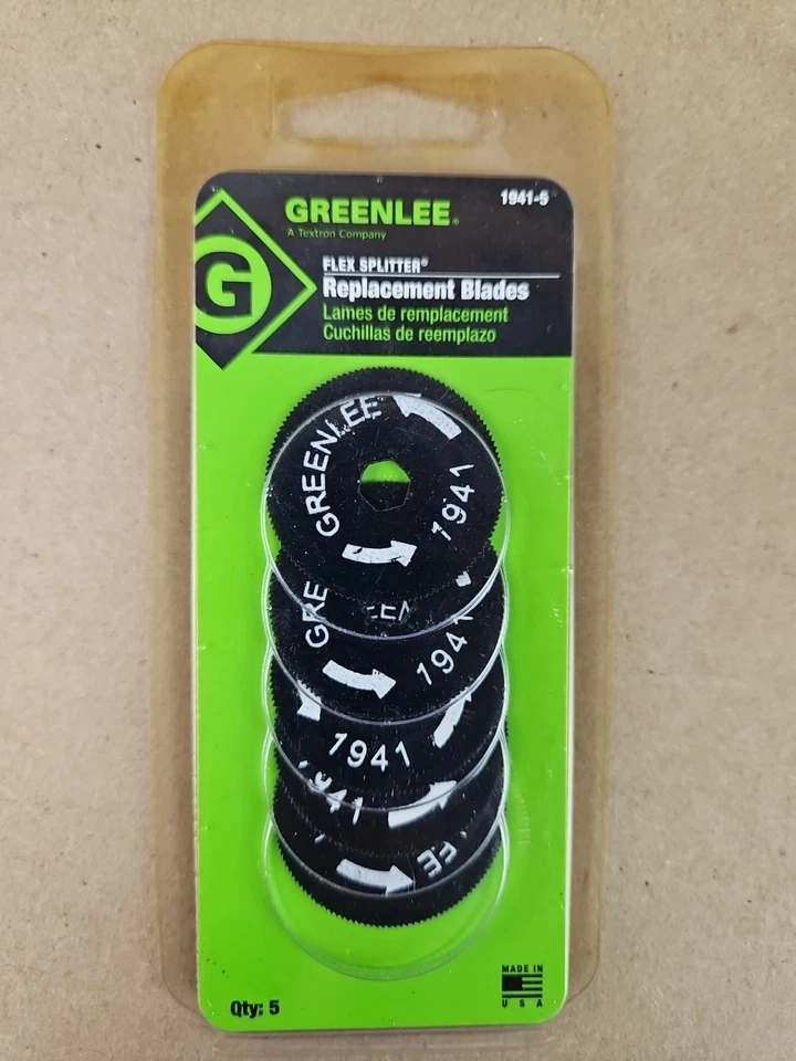 Qty 5 Greenlee Replacement Blades 1941-5 For use With MC Cable Cutter  - Image 2 of 3