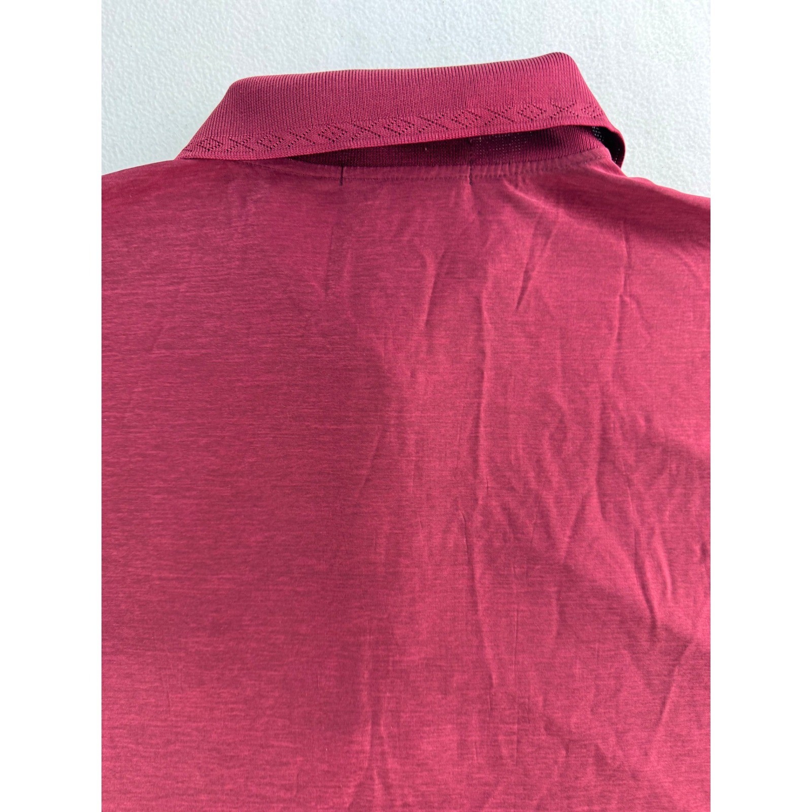 BOSS Hugo Boss Mens Burgundy Short Sleeve Silk Polo Shirt Pocket Logo Size XL thumbnail 18