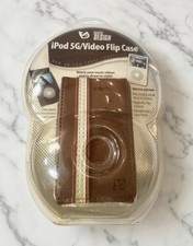 Pacific Design iPod 5G Video Flip Case Brown Faux Leather Magnetic NIP VTG Y2K