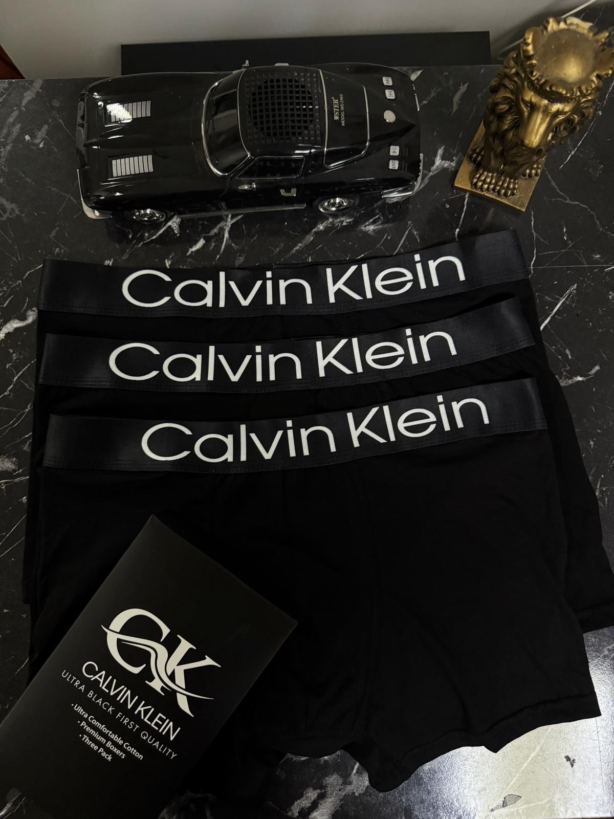 Calvin Klein Cotton Classics Men's Boxer Briefs - Black, ALL SIZES, Pack of 3