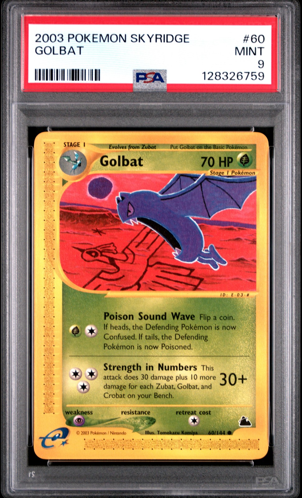 2003 POKEMON SKYRIDGE #60 GOLBAT PSA 9