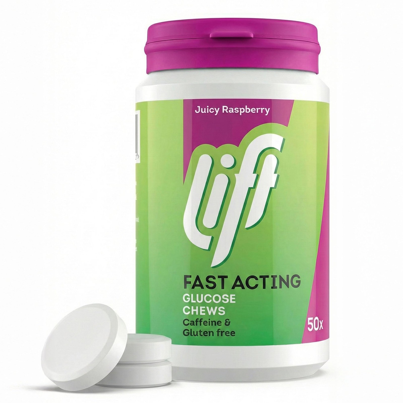 Lift Fast-Acting Glucose Chewable Energy Tablets, 50 count (Pack of 6), Multi