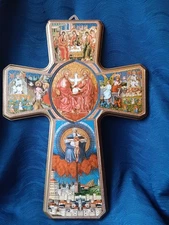 Holy Spirit Wood Crucifix Cross Wall Hanging 15.5" x 11"