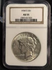 1934 S Peace Silver Dollar NGC AU-55