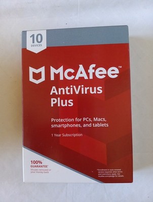 McAfee Antivirus Plus - 10 Device Protection for 1 Year NEW, BUT SOLD AS IS