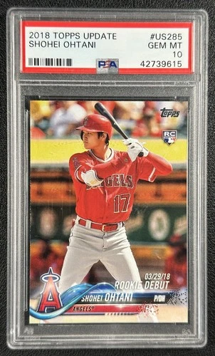 SHOHEI OHTANI PSA 10 2018 TOPPS UPDATE BASEBALL #US285 ROOKIE RC ANGELS 9615