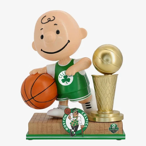 Charlie Brown Boston Celtics Peanuts 2024 NBA Champions Bobblehead Basketball