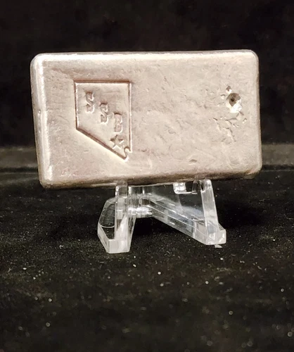Vintage Silver State Bullion (SSB) Las Vegas, Nevada 5.22 oz Poured Silver Bar