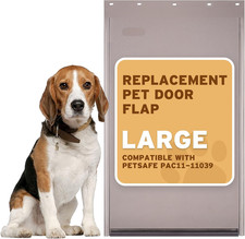 PAC11-11039 Dog Door Replacement Flap  Heavy-Duty PVC Material  16 7/8" X 10 1