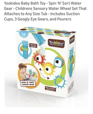 New Yookidoo Children s  Bath Toy 1-3 Years Spin 'N' Sort Water Gear Sensory