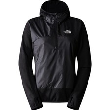 Sudadera con capucha transpirable para correr The North Face para mujer invierno cálida profesional 1/4 cremallera negra