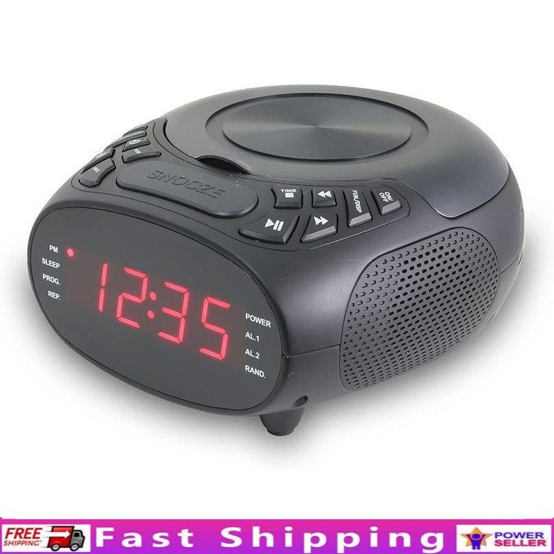 Fm Radio Dual Alarm Clock Snooze Timer Led Display Indoor Us