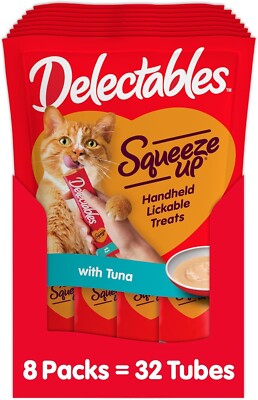 Hartz Delectables Squeeze up Interactive Lickable Wet Cat Treats 4 Count PacK 4