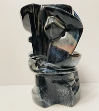 Abstract Ceramic Vase 7 1/2 inches tall finish looks like marble.