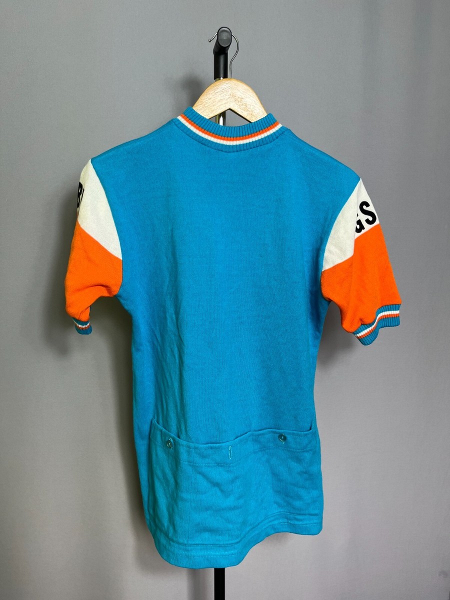 Maillot Cycliste Vintage TRICOTS DU ROCHER – Bleu – Taille XL – Fabriqué En France