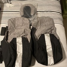 Maclaren Double Stroller Cozy Pouch Blanket Black Silver With Neck Rests NWOT