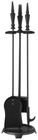 New Simple Spaces 4 Piece Steel Black Finish 29" Fireplace Set Tools 0322222