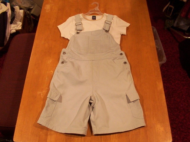 Gap Kids Girls Vintage Blue Shortall & Short Sleeve Top(NWt)-Sz. 12