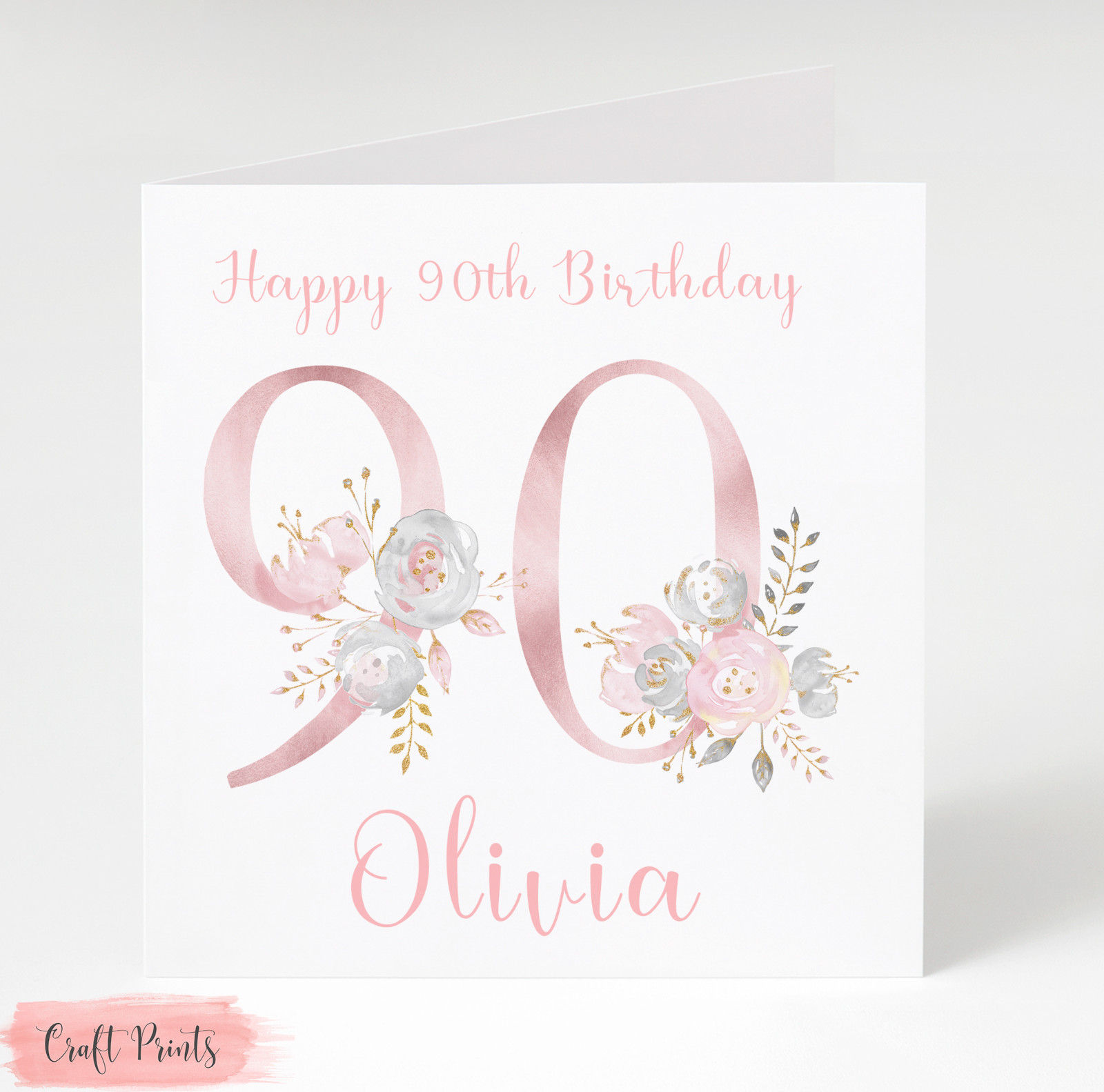Personalised 90th Birthday Card Daughter Mum Sister Granddaughter Friend Niece