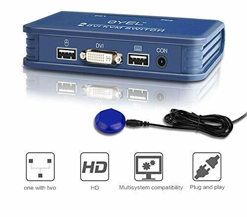 DVI KVM Switch Computer USB Mouse Keyboard Button Switch Control Two Computers Wyprzedaż, nowe wydanie