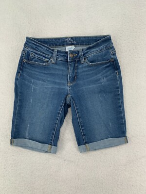 Roll Cuff Bermuda Distressed Denim | eBay