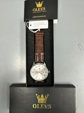 Waterproof Quartz Luxury Watch OLEVS Luminous Men's Business Date Leather Strap