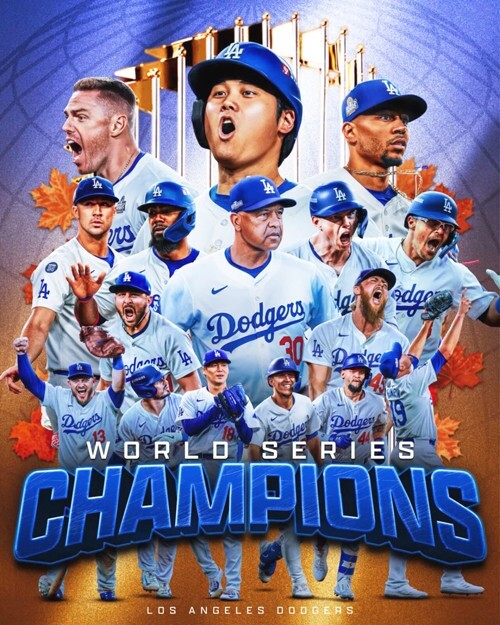 2024 LOS ANGELES DODGERS Glossy 8x10 Photo World Series Champions