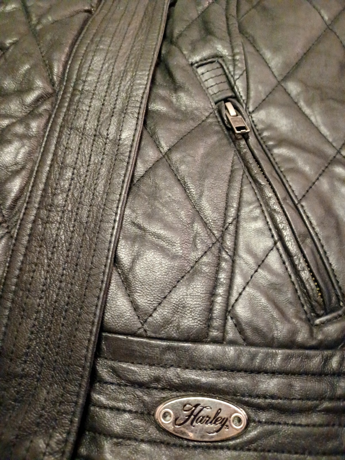 AUTHENTIC  LEATHER JACKET HARLEY DAVIDSON Quilted… - image 5