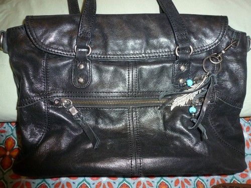 black leather sak purse