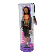 Difícil de Encontrar Barbie Moda Fiebre Kayla H0663 Muñeca NRFB Camisa a Rayas Chaqueta Pana