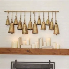 Handmade Set of 12 Metal Hanging Bell Rustic Bell Decorative Festival Decor Gift