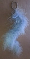 Blue Faux Fur LONG Fox TAIL keyring key chain keychain 9"