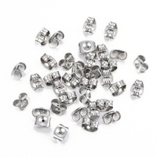 1000Pcs 304 Stainless Steel Ear Nuts Earring Backs Earrings Findings 6x4.5x3.5mm