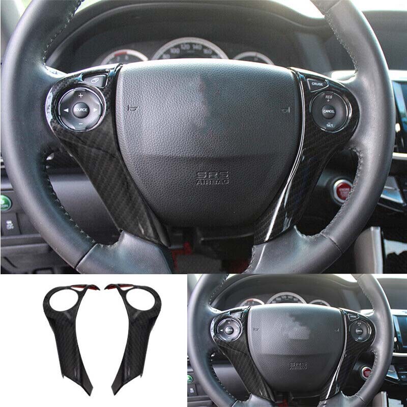 Carbon Fiber Trim Button Frame Steering Wheel for 2014-2017 Honda Accord GL