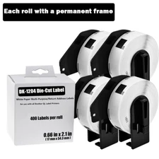 4Rolls Multi Purpose White Thermal Paper Labels DK-1204 for Brother QL-710
