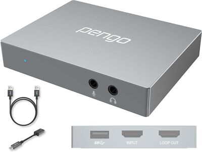 PENGO 4K PassThrough HDMI Video Capture Card 1080p60fps
