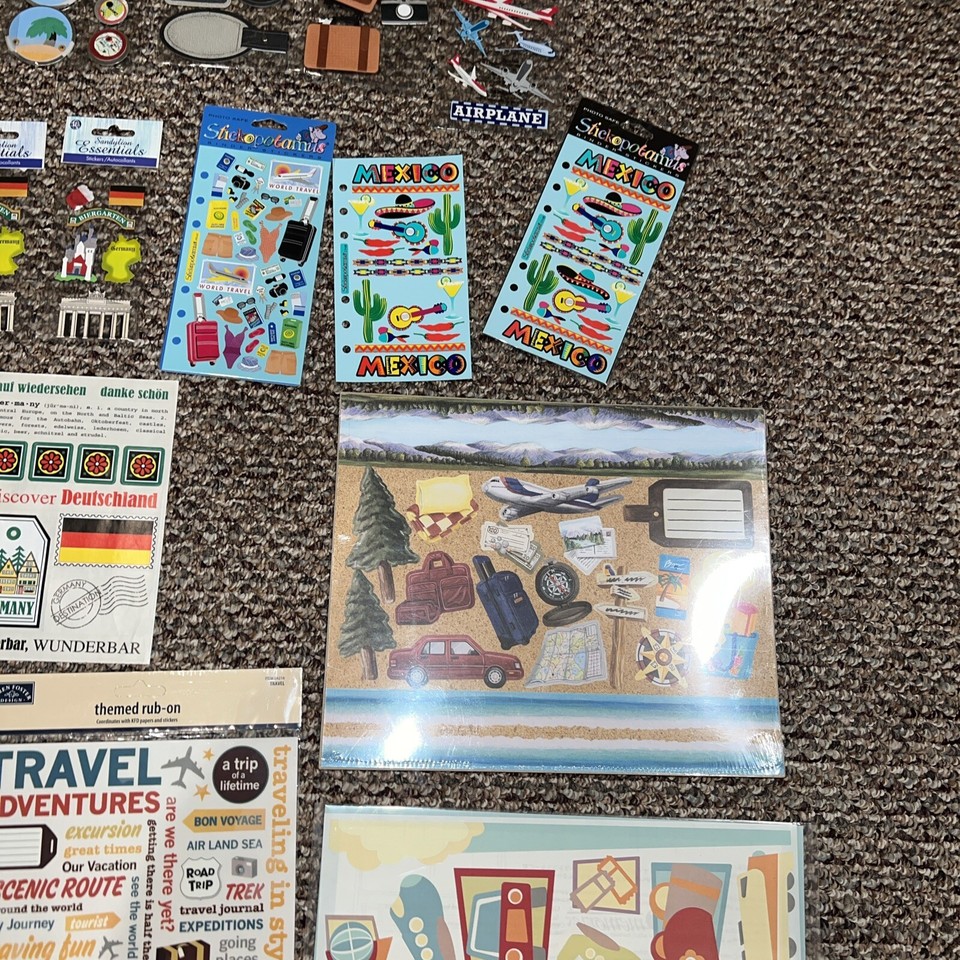 Large LOT scrapbooking stickers TRAVEL Germany Spain Airplane Mexico eBay