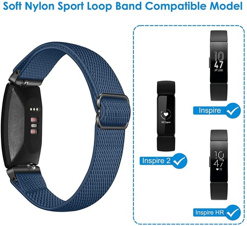 For Fitbit Inspire 2/Inspire HR Elastic Band Stretchy Nylon Loop Strap Wristband - Picture 2 of 10
