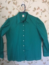 Square Dance Western Women  s Shirt/Blouse Size Medium Teal/Green