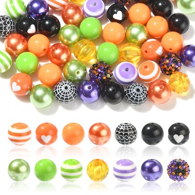 50pcs Acrylic Beads Kit w/ Lobster Clasp Iron Chain for Jewelry Bracelet Making