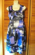 Simply Vera Wang DRESS Purple Geometric Sleeveless Summer Dress Sz 8